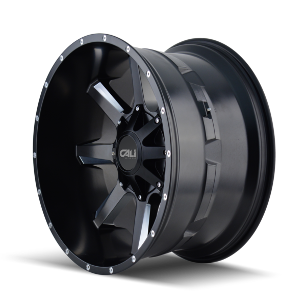 9100 SATINBLACKMILLEDSPOKES 20x12 FULLREAR